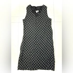 Vintage Esprit Mini Dress Women’s 4 Black Plaid Vneck Sleeveless Y2K‎ 90s Zip Up